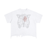Vintage Wash Boxy Distressed Hem T-Shirt