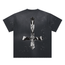Satan in the Cross Hand-Frayed Sunfade Paint Splatter T-Shirt